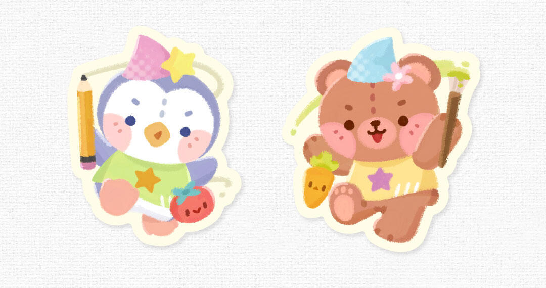 Tuna & Teri Glitter Stickers